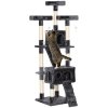 Škrabací strom PawHut XXL Cat Cave Ladder Climbing Tree Multilevel Grey 50x50x170cm | Aosom