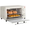 HOMCOM Mini trouba 9L Mini trouba s pečicím plechem, grilovací rošt, 100 °C-230 °C, s nastavitelnou teplotou a dobou pečení, časovač na 60 min, 750 W, nerezová ocel, krémově bílá