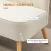 HOMCOM 2místná pohovka dvoumístná, loveseat se vzhledem lnu, dvoumístná pohovka s dřevěnými nohami, nosnost do 150 kg, krémově bílá, 117 x 56,5 x 77 cm | Aosom