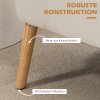 HOMCOM 2místná pohovka dvoumístná, loveseat se vzhledem lnu, dvoumístná pohovka s dřevěnými nohami, nosnost do 150 kg, krémově bílá, 117 x 56,5 x 77 cm | Aosom