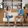 HOMCOM 2místná pohovka dvoumístná, loveseat se vzhledem lnu, dvoumístná pohovka s dřevěnými nohami, nosnost do 150 kg, krémově bílá, 117 x 56,5 x 77 cm | Aosom