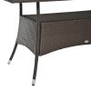 Outsunny jídelní stůl zahradní stůl polyratanový skleněný stůl 150x85x74cm, bezpečnostní sklo hnědočerné, ideální pro zahradu a terasu |