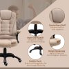Kancelářská židle Vinsetto s vibrační masáží, ergonomická kancelářská židle s vyhříváním a funkcí polohování, výškově nastavitelná manažerská židle s dálkovým ovládáním, boční kapsa, vzhled lnu, hnědá barva