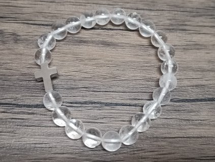 22928 2 naramek kristal extra 8mm krizek