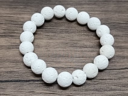 Náramek Láva bílá 10mm