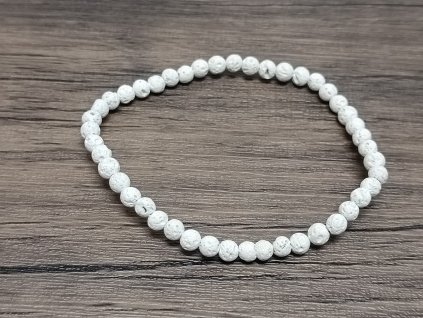 Náramek Láva bílá 4mm