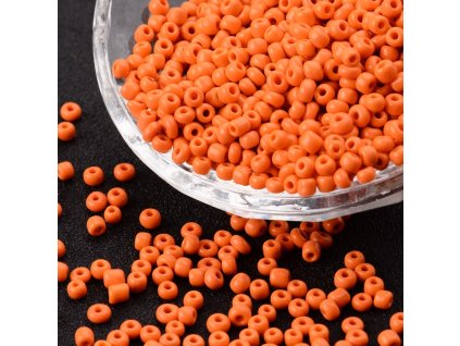 25289 rokajlove koralky tmave oranzove velikost 8 0 nepruhledne baleni cca 12 gramu