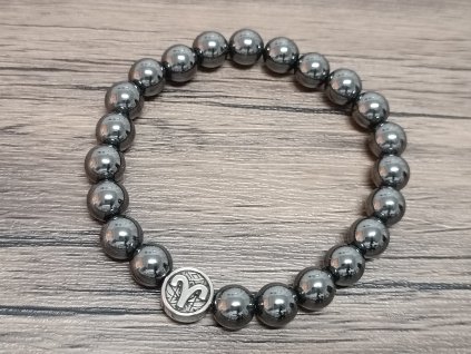 23372 3 naramek hematit 8mm znameni beran