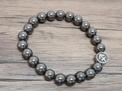 23378 3 naramek hematit 8mm znameni strelec