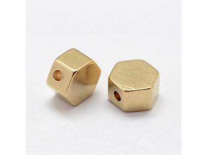 33880 1 mosazny koralek hexagon 5x5 5x3mm