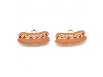 46865 1 privesek smaltovany hot dog 11x20x2mm