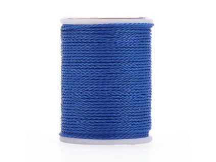 50839 voskovana spletana polyesterova snura 1mm modra navin cca 11m
