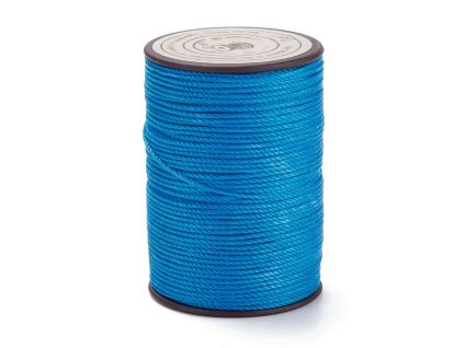 50881 voskovana spletana polyesterova snura 0 8mm modra navin cca 50m
