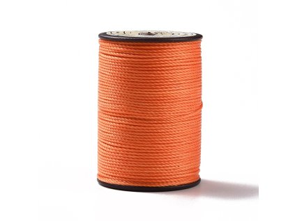 50905 voskovana spletana polyesterova snura 0 8mm oranzova navin cca 50m
