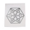 9456 ezotericka mosazna samolepka hexagon s kvetem stribrna