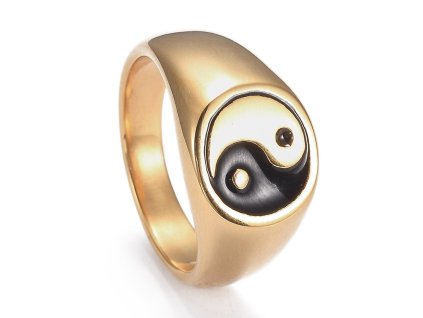 Prsten nerezová ocel 17,3mm pozlacený 18K zlatem