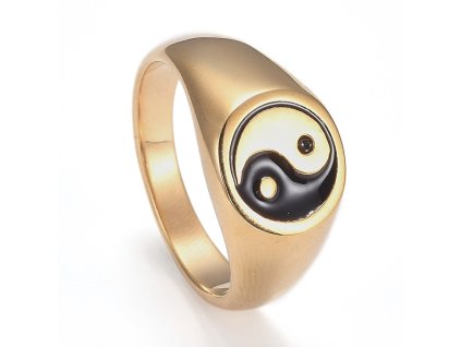 Prsten nerezová ocel 18,2mm pozlacený 18K zlatem