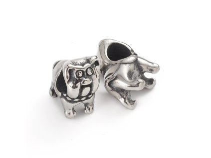 Nerezový korálek s širokým průtahem bulldog