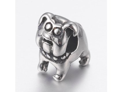 Nerezový korálek s širokým průtahem bulldog