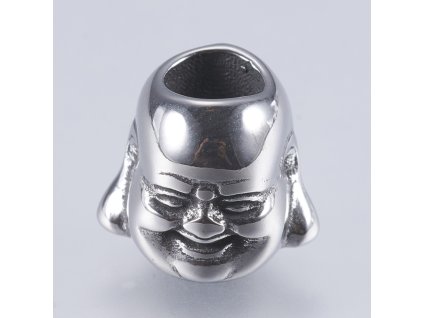 Nerezový korálek s širokým průtahem Buddha