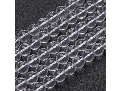 Křišťál syntetický 10mm fasetovaný šňůra (37 - 39 korálků)