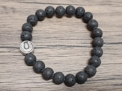 Náramek láva 8mm podkova kůň