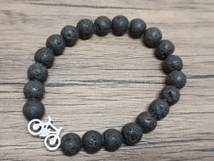 Náramek láva 8mm jízdní kolo