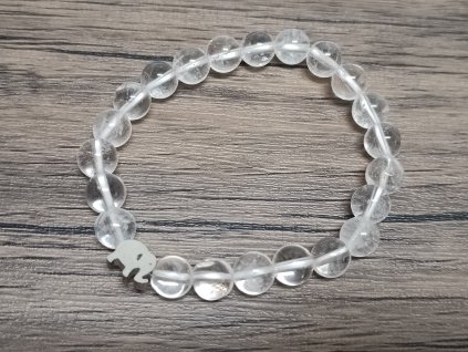 Náramek křišťál EXTRA 8mm slon