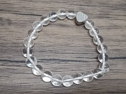 Náramek křišťál EXTRA 8mm srdce