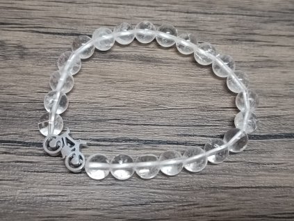 Náramek křišťál EXTRA 8mm jízdní kolo