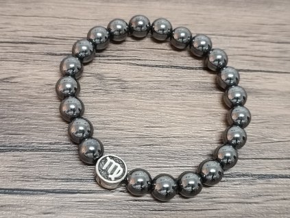 Náramek Hematit 8mm znamení Panna