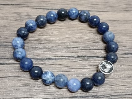 Náramek sodalit 8mm podkova kůň