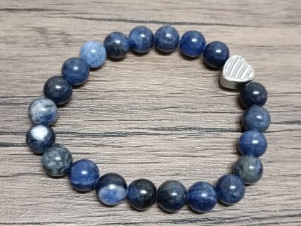 Náramek sodalit 8mm srdce