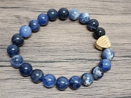 Náramek sodalit 8mm srdce