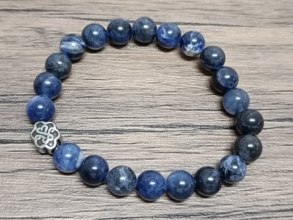 Náramek sodalit 8mm uzel
