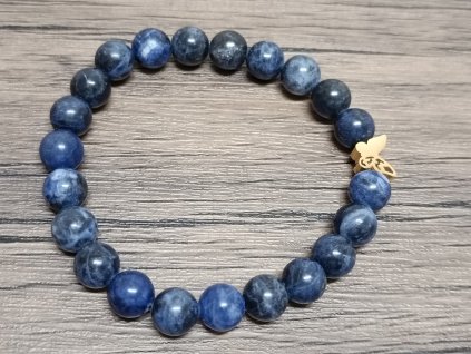Náramek sodalit 8mm motýl