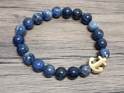 Náramek sodalit 8mm kotva