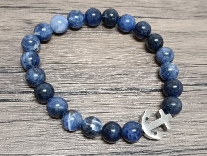 Náramek sodalit 8mm kotva