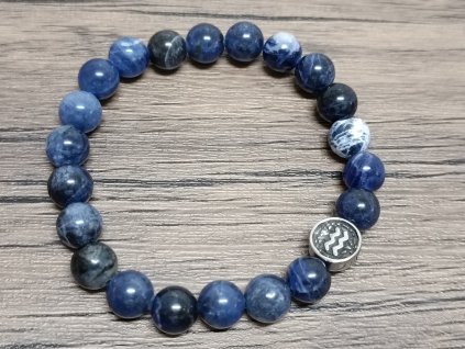 Náramek sodalit 8mm znamení Vodnář