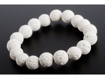 Náramek Láva bílá 10mm