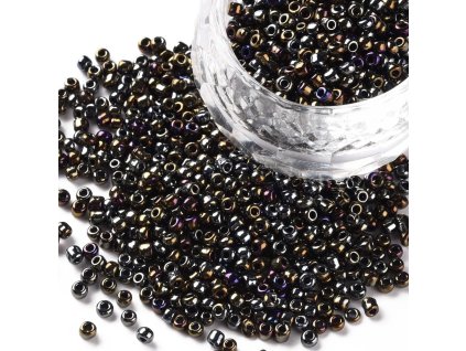 Rokajlové korálky duhové velikost 12/0 metalické, balení cca 12 gramů