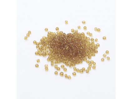 Rokajlové korálky zlatavé velikost 12/0 transparentní, balení cca 12 gramů