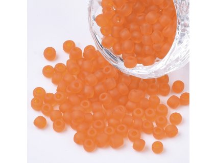 Rokajlové korálky oranžové velikost 8/0 matná barva, balení cca 12 gramů