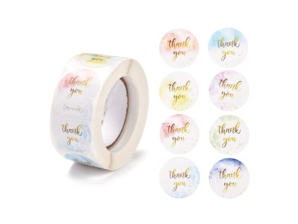 123 2 samolepky kotouc 500 kusu samolepek thank you