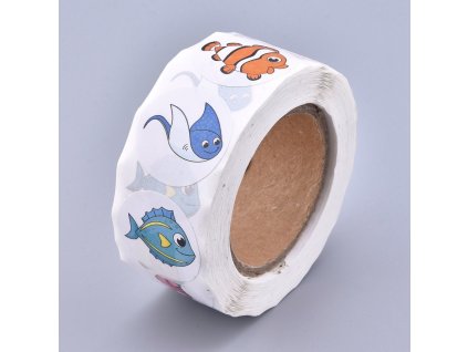 432 1 samolepky kotouc 500 kusu samolepek ryby