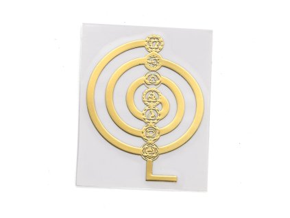 9429 1 ezotericka mosazna samolepka reiki 7 caker zlata