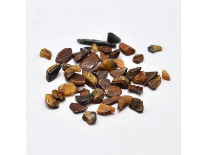 Tygří oko zlomky 3~5x2~4mm balení 10 gramů