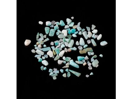 Amazonit zlomky 2~12x2~10x1~3mm balení 10 gramů
