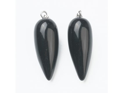 Přívěsek Obsidián kulka 32~33x12mm