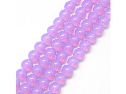 Skleněné korálky kulička 6mm fialové 10 kusů v balení